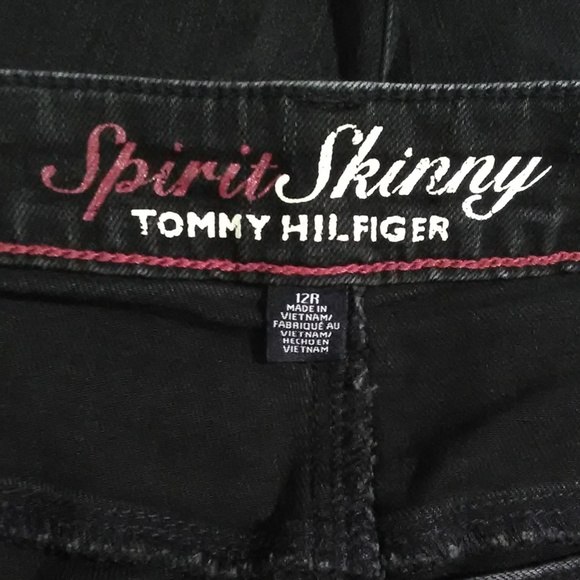TOMMY HILFIGER SPIRIT SKINNY JEANS BLACK SZ 12R - Picture 4 of 4